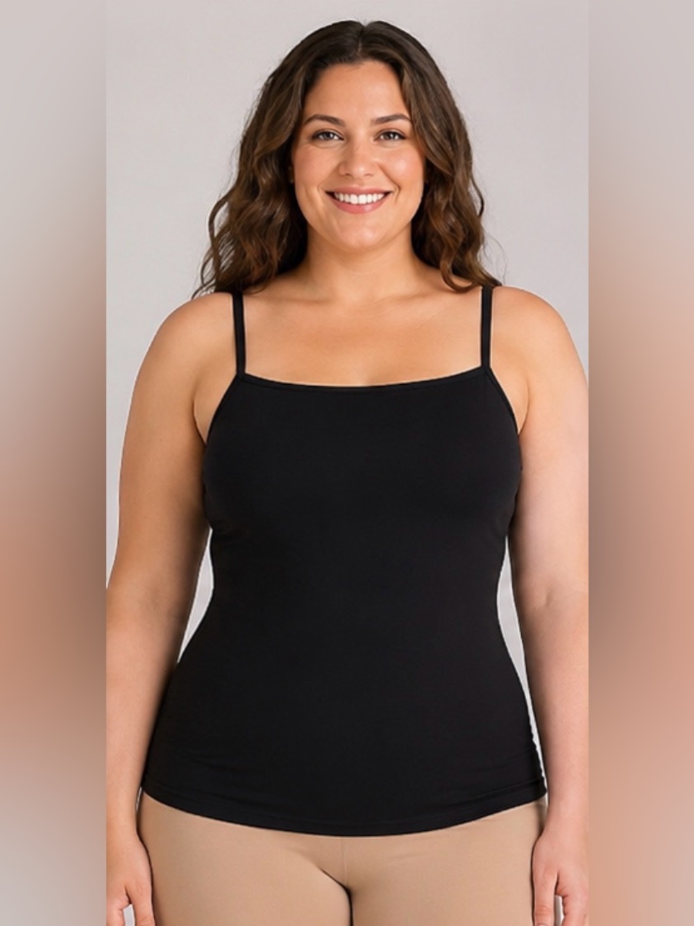 Yummie Black Convertible Cami Tank Top Shapewear 2X/3X Adjustable Straps Seamles